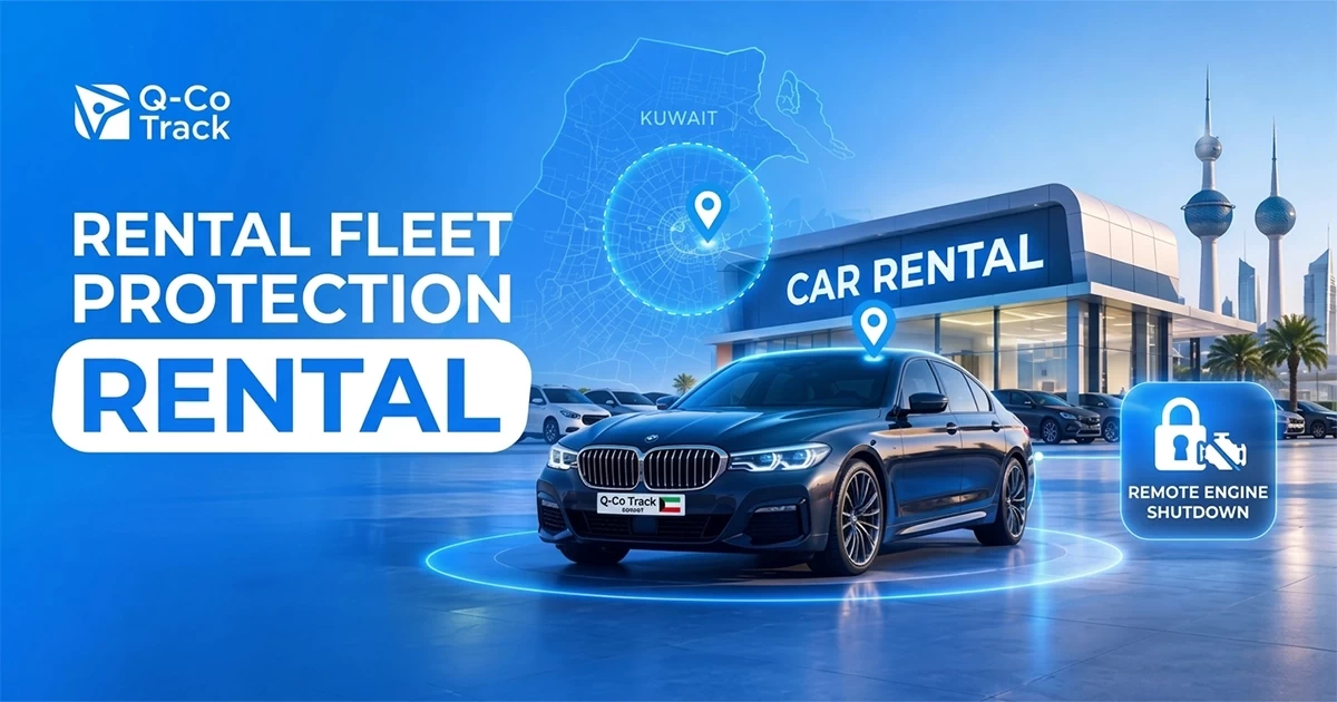 Car rental vehicle tracking in Kuwait using GPS to monitor vehicles and protect rental fleet assets